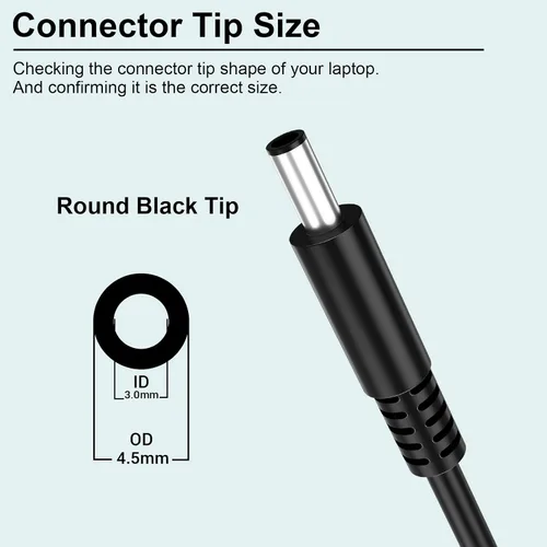 Vista 2 de Adaptador delgado de 65 W de repuesto para Dell Inspiron 15 Cargador portátil Inspiron 13 14 15 17 3000 5000 7000 Latitude Vostro XPS 13 la65ns2-01