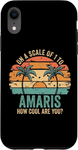 Vista 8 de Funda con nombre personalizado para iPhone 14 AMARIS para niñas retro