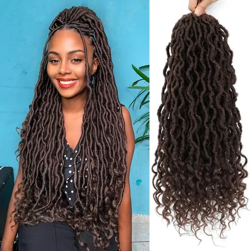 Vista 50 de Cabello Corto de Locs Falsos para Crochet Pre-Enrollado 12 Pulgadas 6 Paquetes Cabello de Locs de Diosa para Crochet Locs Falsos Suaves con Puntas
