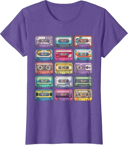 Vista 6 de Vintage Cassette Tapes Collection 80's 90's Music Mixtape T-Shirt Asphalt Grey