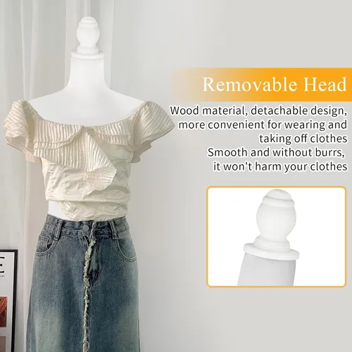 Vista 6 de HOMBOUR maniquí femenino con forma de torso y cuerpo para vestido con soporte de trípode ajustable, maniquí para coser con forma de torso y vestido