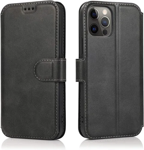 Vista 11 de QLTYPRI Funda para iPhone 11, Premium PU Leather Simple Wallet Case [Ranuras para tarjetas] [Soporte De Caballero] [Cierre Magnético] Funda Flip A