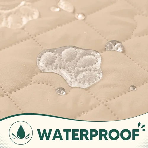 Vista 2 de PAWFINITY Funda de sofá impermeable para perros, manta acolchada con estampado de patas para sofá/cama, resistente al pelo de mascotas, agradable al