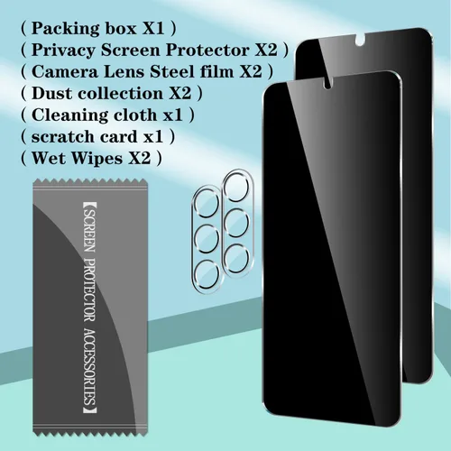 Vista 7 de BIGFACE Protector de pantalla de vidrio templado con privacidad para Galaxy S23 + protector de lente de cámara [2 + 2 unidades] [antiarañazos]