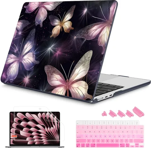 Vista 39 de Mektron Diseñada para MacBook Air 2025/2024/2023 de 15 PULGADAS M4 A3241 /M3 A3114 /M2 A2941, Carcasa de Cubierta Rígida de Plástico Impreso