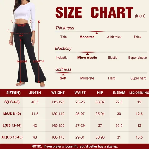 Vista 6 de FULLSOFT Leggings con forro polar para mujer, leggings acampanados de invierno, control de abdomen, cintura alta, pantalones de yoga cálidos
