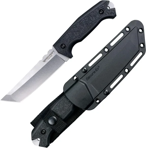 Vista 6 de Cold Steel Warcraft Tanto 4034SS - Cuchillo de hoja fija táctico militar con mango GFN resistente y hoja afilada como una navaja, con funda Secure-Ex