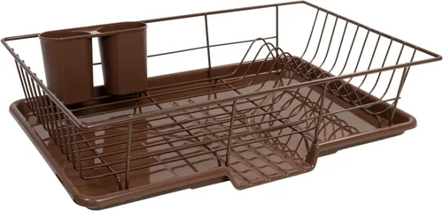 Vista 10 de Sweet Home Collection - Juego de escurridor de platos de 3 piezas que ahorra espacio: Organizador de cocina eficiente para secado rápido y Beige