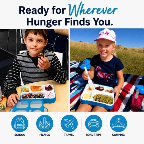 Vista 6 de Fiambrera BENTO para niños, fiambrera para mujer, adultos, recipiente para guardar la comida hermético Fiambreras para raciones planificadas
