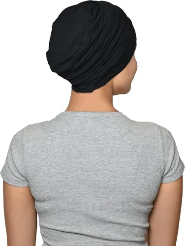 Vista 4 de SAKUCHI Gorro de bambú suave y sedoso de quimioterapia para mujer, para pérdida de cabello, turbante para quimioterapia
