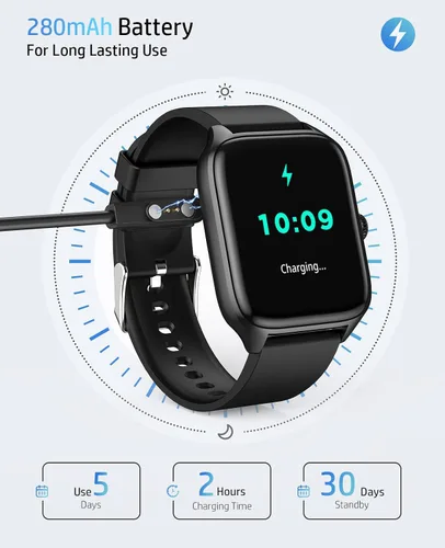 Vista 6 de Relojes inteligentes para hombres y mujeres con llamada Bluetooth, rastreador de actividad física de 1.96 pulgadas, pantalla táctil completa HD