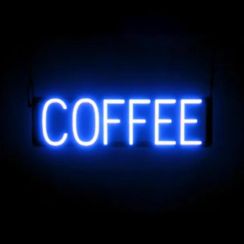 Vista 33 de SpellBrite Letrero de té Aspecto de letrero de té neón, luz LED azul, 13.1 x 6.3 pulgadas Ultra-Bright Click-Together Signage for Cafes, with