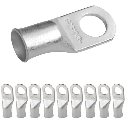 Vista 63 de SELTERM 5 piezas terminales de cable de cobre estañado 1/0 AWG perno de 1/2", extremos de cable de batería, terminales de anillo, conectores
