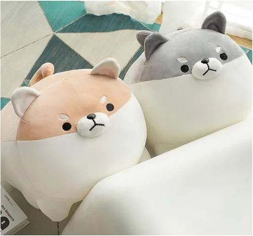 Vista 6 de EHOTONG Almohadas de peluche de perro Shiba Inu, juguete de peluche de animal Corgi para abrazar, regalos para niña y niño (negro, 30 cm)