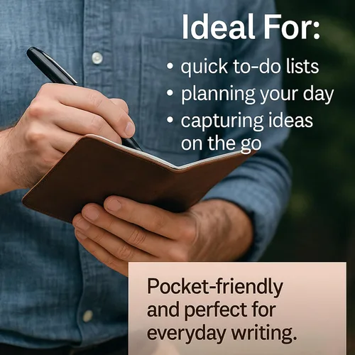 Vista 6 de Funda de cuero para cuaderno encuadernado en la parte superior, compatible con notas de campo de 3.5 x 5.5 pulgadas, funda de bolsillo recargable