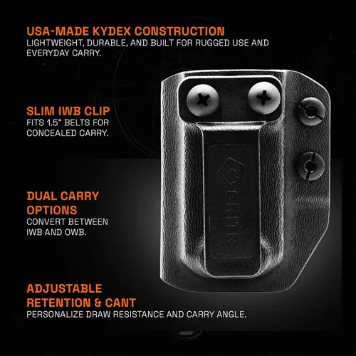 Vista 2 de GRITR IWB/OWB - Soporte para cargador de pistola - Mag Carrier se adapta a 0.354 in/0.394 in/.357/.40/.45 doble pila, 0.354 in/.40/.45 cargadores