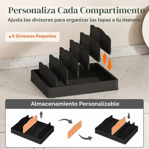 Vista 5 de Lifewit Kitchen Cabinet Organizer for Food Contanier Lid with 7 Sections