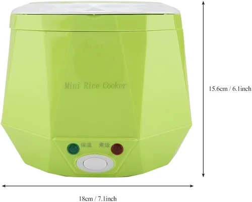 Vista 7 de Arrocera eléctrica, vaporizador de alimentos portátil para automóvil, camión, mini olla de arroz de viaje, calentador de alimentos portátil de 12 V