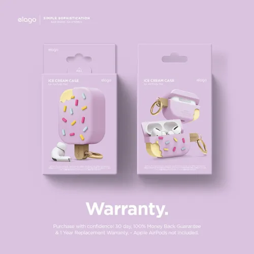 Vista 9 de elago - Funda con llavero para audífonos AirPods Pro de Apple en forma de helado.