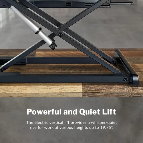 Vista 6 de Vari Varidesk Pro Plus 36 - Convertidor eléctrico de escritorio de pie, 11 ajustes de altura + elevación de resorte, diseño de 2 niveles, bandeja