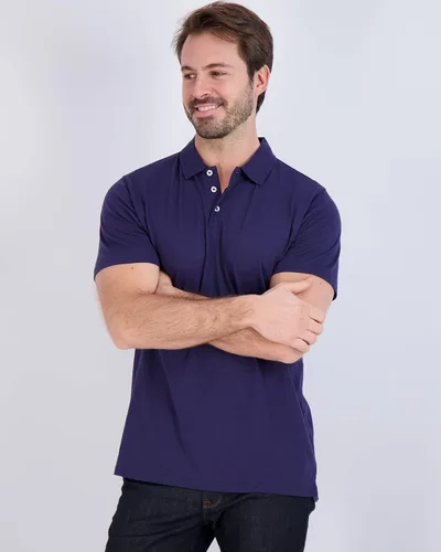 Vista 27 de Real Essentials Paquete de 3: Polo de manga corta de algodón para hombre, de secado rápido, transpirable, (disponible en tallas grandes y altas)