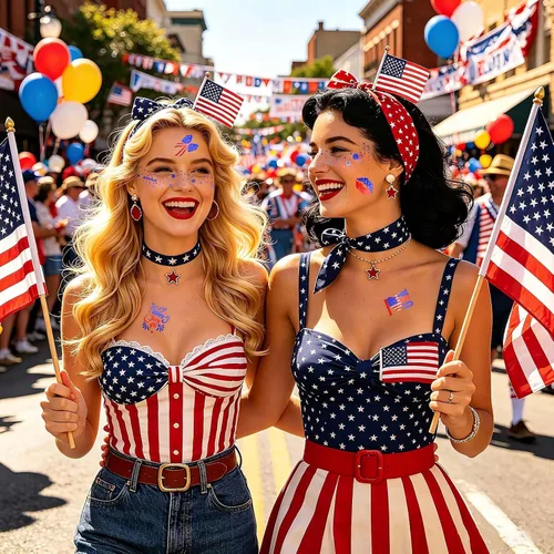Vista 3 de 28 tatuajes faciales de pecas del 4 de julio, con purpurina, rojo, blanco, azul, bandera de Estados Unidos, estrellas, tatuajes patrióticos