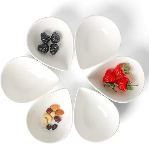Vista 8 de Juego de 6 cuencos de cerámica para salsa/salsa de soja de porcelana blanca, buenos para postres, cereales, salsa de tomate, salsa de soja, barbacoa