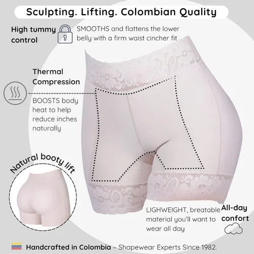 Vista 3 de Siluet 1429 Pantalones cortos moldeadores para levantamiento de glúteos