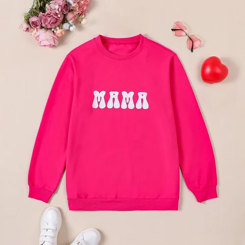 Vista 2 de Omkzanbi Mommy and Me - Conjunto de ropa a juego con sudadera para mamá y mamá, pantalones acampanados, regalo para el día de la madre de San