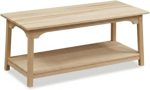 Vista 8 de Peaceful Classics Mesa auxiliar amish de madera rústica, muebles amish, estantes de 2 niveles, mesas de centro de granja hechas de madera real