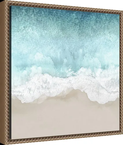 Vista 2 de Amanti Art Lienzo enmarcado para pared, 16 x 16 pulgadas, olas del océano II, por Maggie Olsen, lienzo enmarcado para pared, obras de arte de playa