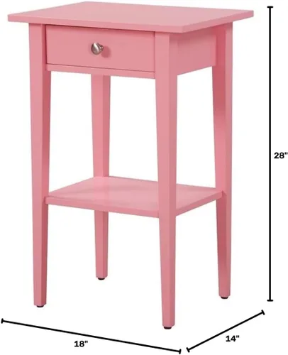 Vista 3 de Glory Furniture Dalton - Mesita de noche con 1 cajón, color rosa