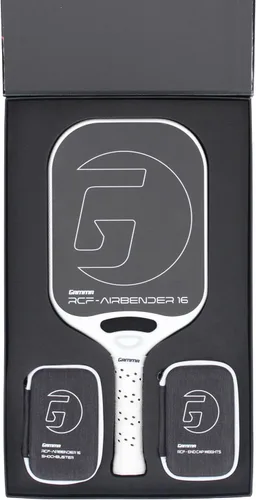 Vista 8 de GAMMA RCF Airbender - Paleta de pickleball, fibra de carbono cruda, sistema de peso de mango personalizable y garganta abierta aerodinámica