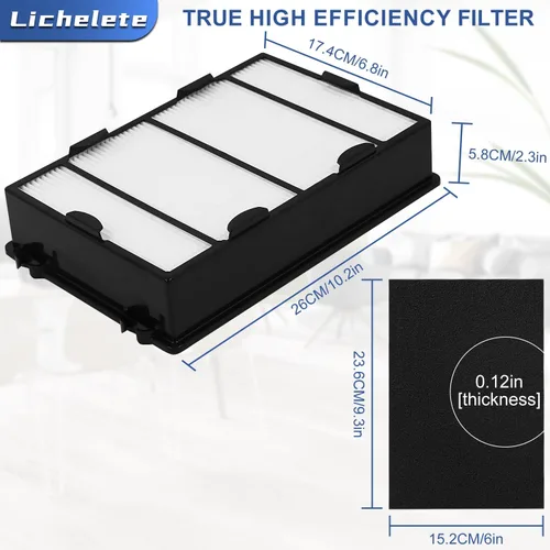 Vista 5 de Filtro de repuesto HAPF600 para purificador de aire Holmes HAPF600, 4 filtros + prefiltros de carbono, parte HAPF600 HAPF600D HAPF600D-U2 HAP615