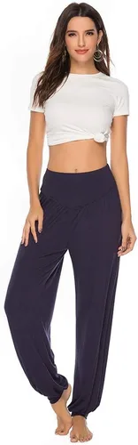 Vista 11 de Pantalones de algodón modal para mujer de AvaCostume, pantalones suaves para practicar yoga o deportes.