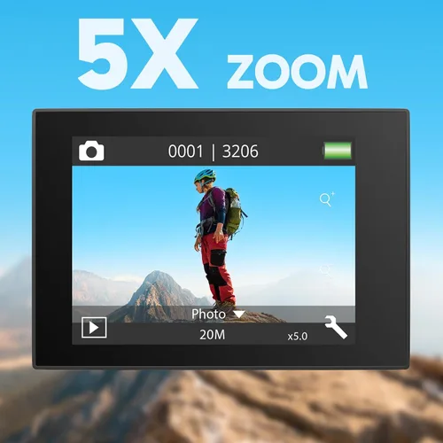 Vista 2 de AKASO EK7000 Pro Action Camera con tarjeta MicroSDXC U3 y kit de accesorios de montaje de abrazadera para manillar