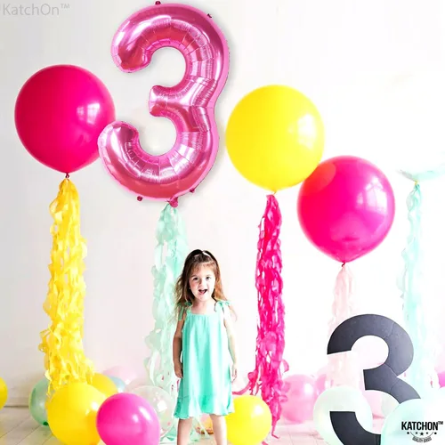 Vista 557 de KatchOn Globo negro del número 1 de 40 pulgadas, globo de feliz cumpleaños Large Mylar Number One Balloon for 1st Birthday Decorations, Foil