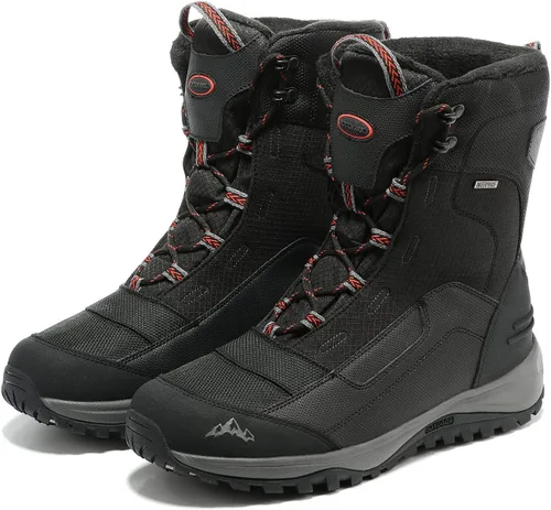 Vista 5 de ROCKMARK - Botas de nieve para invierno, cálidas, a media pantorrilla, impermeables, duraderas, antideslizantes, para aire libre, escalar
