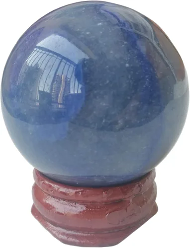 Vista 6 de Escultura de esfera de adivinación de cristal curativo de labradorita negra de 1.575 pulgadas, bola de piedras preciosas, colección decorativa