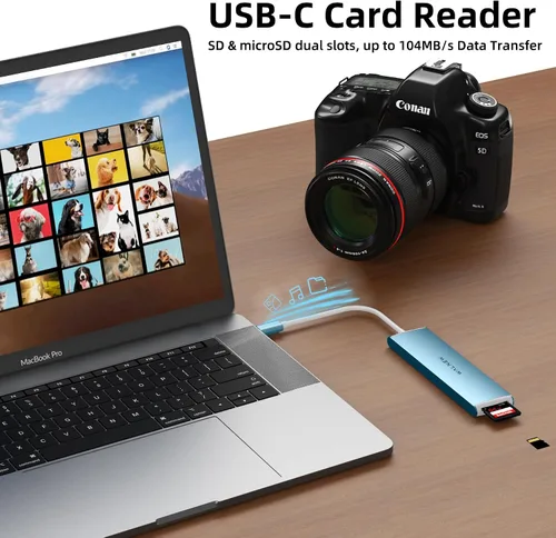 Vista 5 de WALNEW Hub USB-C 7 en 1 con HDMI 4K, 100 W PD, puerto de datos de 5 Gbps (1 tipo C y 2 USB 3.0), lector SD/TF, adaptador multipuerto Thunderbolt 4