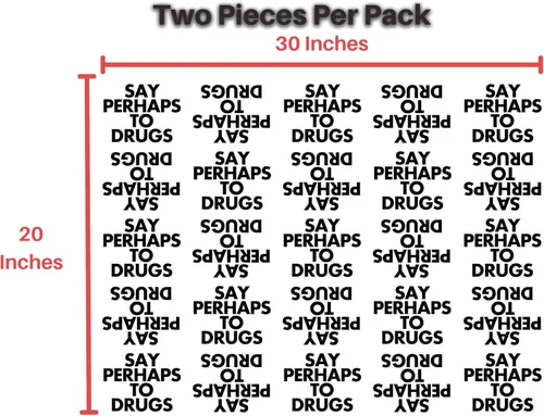 Vista 2 de Say Quhaps To Drugs - Juego de papel de regalo divertido Dos papeles de regalo plegados de 20 x 30 pulgadas Diseño único, divertido y original