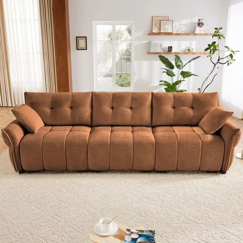 Vista 16 de Leyu&Hafort Sofá modular seccional, sofá modular Cloud con asiento profundo, moderno sofá modular con otomana móvil, sofá de felpilla con almohadas