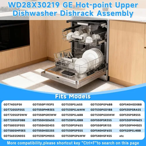Vista 6 de Estante superior para lavavajillas WD28X30219 mejorado -SS304 compatible con piezas de repuesto para lavavajillas General Electric GE Hotpoint