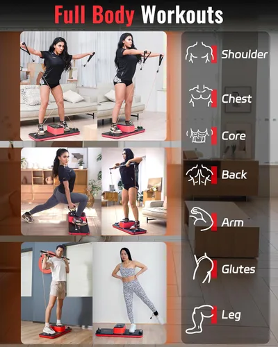 Vista 2 de Smart Portable Home Gym Workout Strength Training Cable Machine, All in one Gym,Functional Full Body Fitness Equipment, 220LBS Resistance,Compact