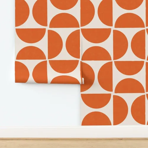 Vista 4 de Despegar y pegar papel tapiz Muestras - Mod Shapes Retro Geométrico Gran Escala Bold MCM Minimalismo Papel pintado personalizado extraíble por