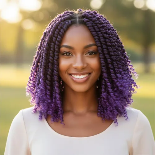 Vista 19 de Fulcrum Pelo de ganchillo Passion Twist de 8 pulgadas, 9 paquetes de cabello pretrenzado y prerrizado para mujeres negras (8 pulgadas