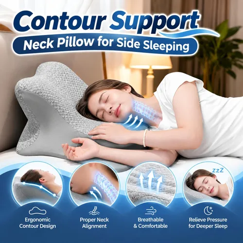 Vista 4 de Almohada de lectura para cama, inclinado, acostado y propenso, almohada ergonómica de espuma viscoelástica para cabecero, cojines de suelo