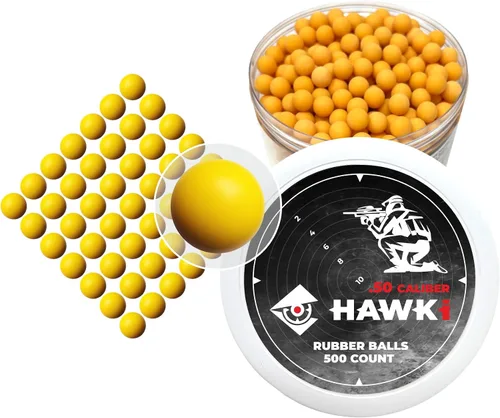 Vista 11 de Hawki - Pelotas de goma reutilizables de 0.50 o .43 cali, bolas de goma suave, menos letales para pistolas de paintball