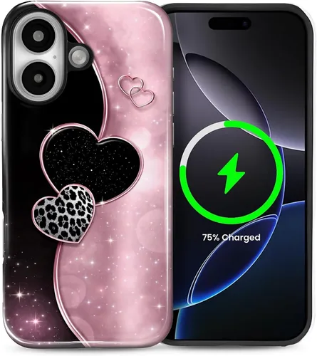 Vista 107 de Funda Compatible con iPhone 13/14 [Compatible con MagSafe] Protección de Doble Capa de Cáscara Dura Híbrida, Funda Magnética Protectora a Prueba