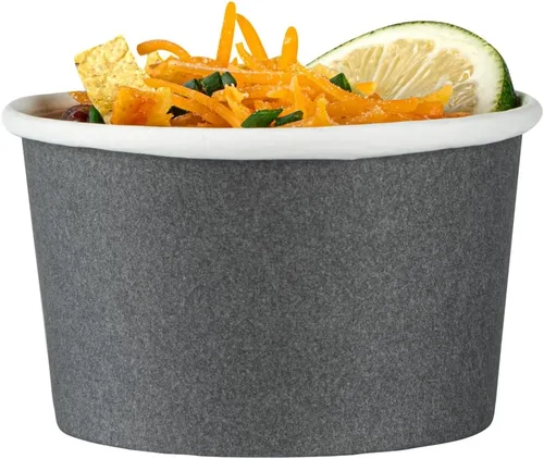 Vista 9 de Coppetta - Vasos de postre de 5 onzas, 200 tazas desechables para helado, tapas se venden por separado, cuencos de yogur congelado de papel gris